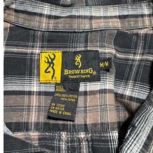 Men's Browning Multicolor Plaid Shirt Size Medium - Picture 3 of 7
